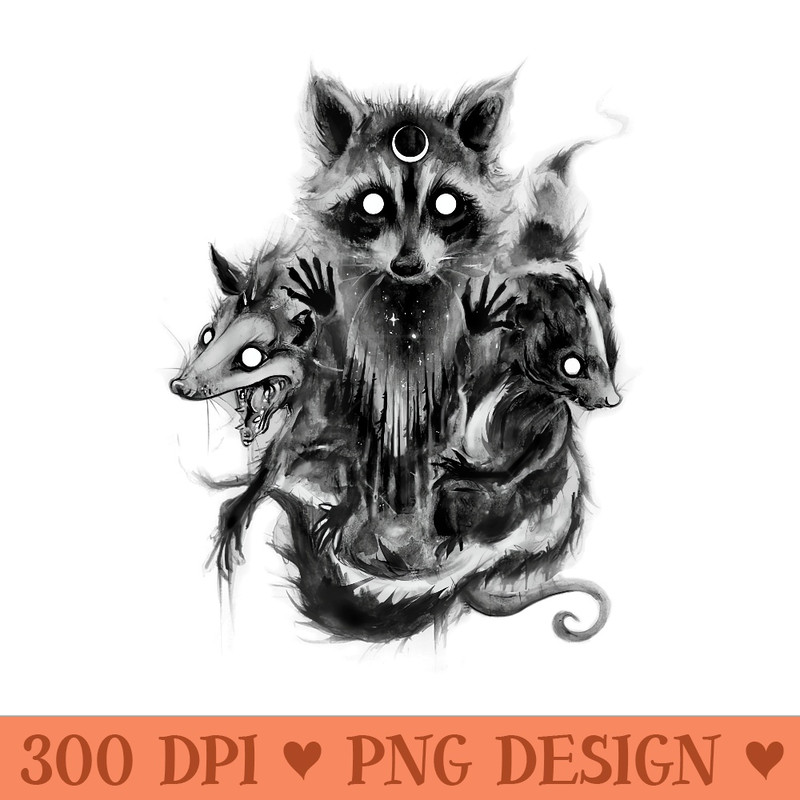 Team Trash Spirit Opossum Raccoon Skunk Local Street Cats - Transparent PNG Clipart - Stunning Sublimation Graphics