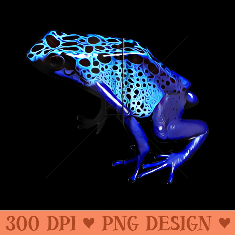 Azure Blue Poison Dart frog - Exclusive PNG designs - Quick And Seamless Download Process