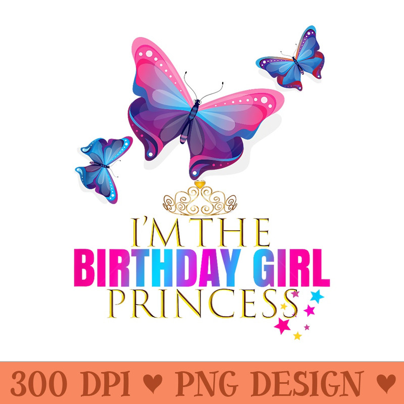 CUTE BUTTERFLY Birthday Girl Princess Party Outfit - High Quality PNG files - Quick And Seamless Download Process