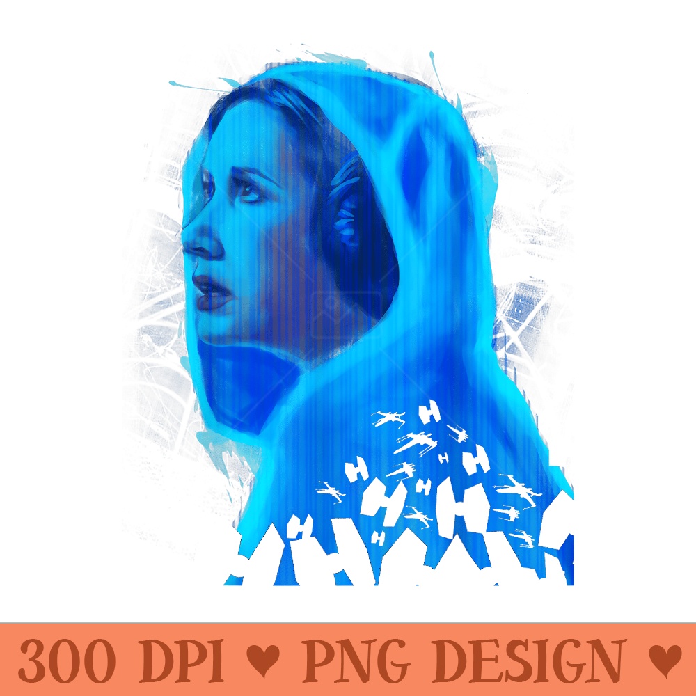 Star Wars Princess Leia Hologram Profile Graphic T - Sublimation PNG Designs - Stunning Sublimation Graphics