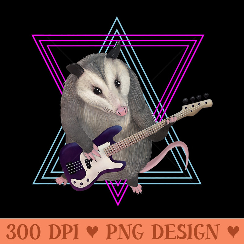 Mens Possum playing the bass opossum Premium - PNG graphics - Eco Friendly And Sustainable