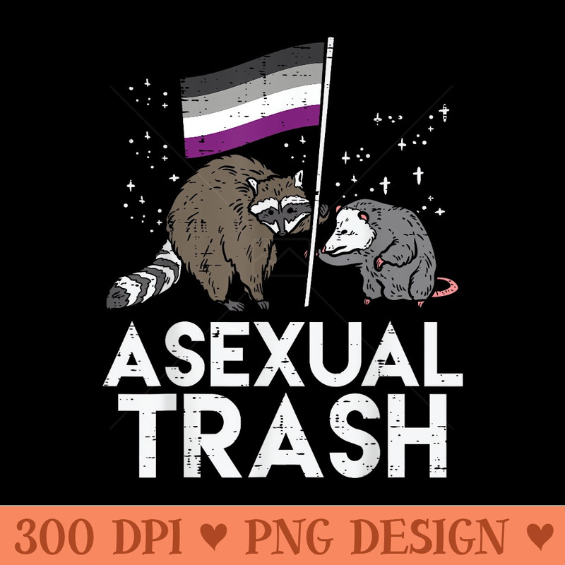 Asexual Trash Raccoon Opossum Asexual Flag Ace Pride LGBTQ - Modern PNG designs - Trendsetting And Modern Collections