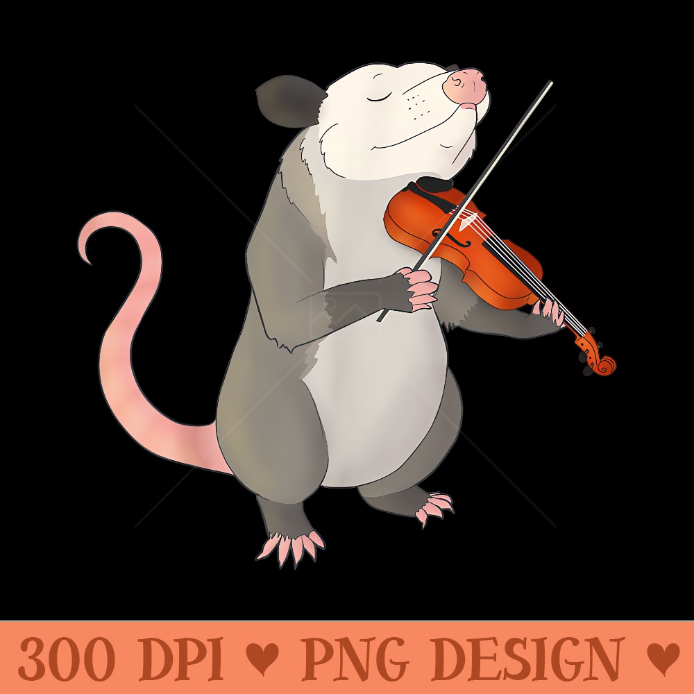 Opossum playing violin - PNG Design Files - Transform Your Sublimation Creations