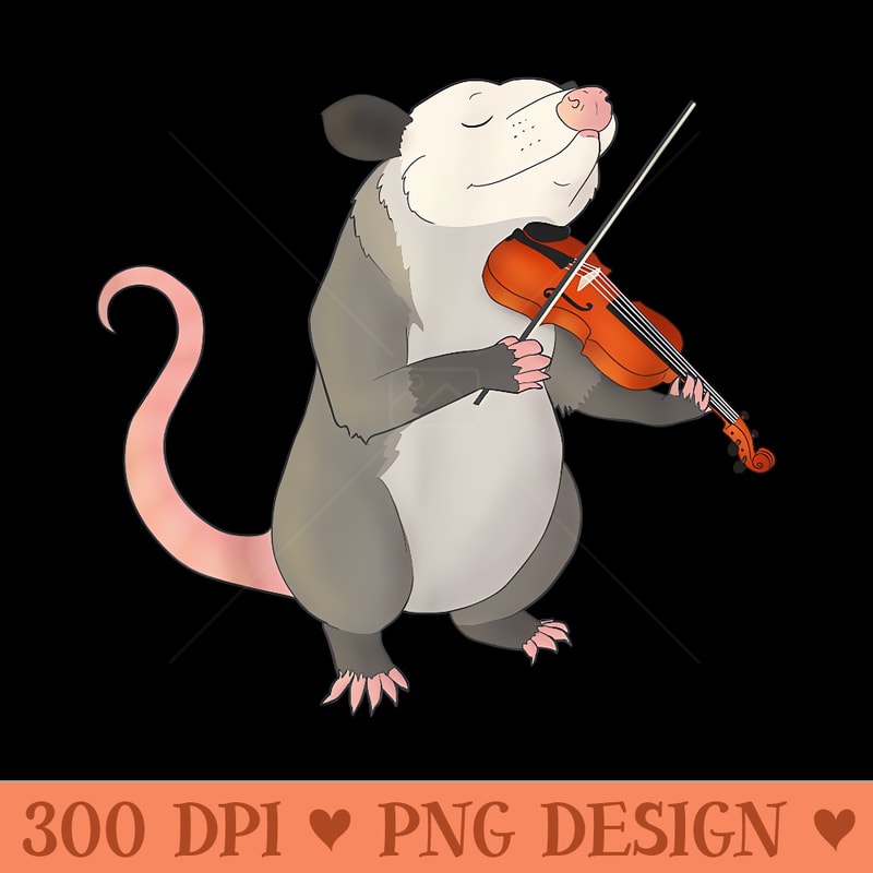 Opossum playing violin - PNG Design Files - Transform Your Sublimation Creations