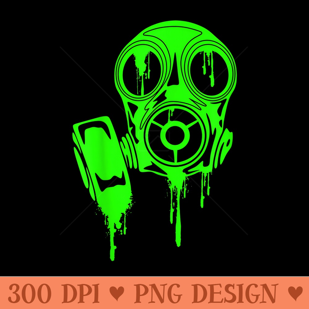 Poison Green Gas Mask  For Man Woman Nerds Geeks - Design PNG template - Unique And Exclusive Designs
