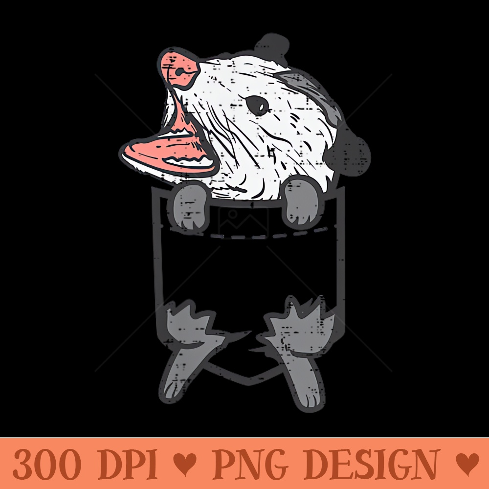 Opossum Feet Pocket Cute Possum Marsupial Pet Men - PNG graphics - Instant Access To Downloadable Files