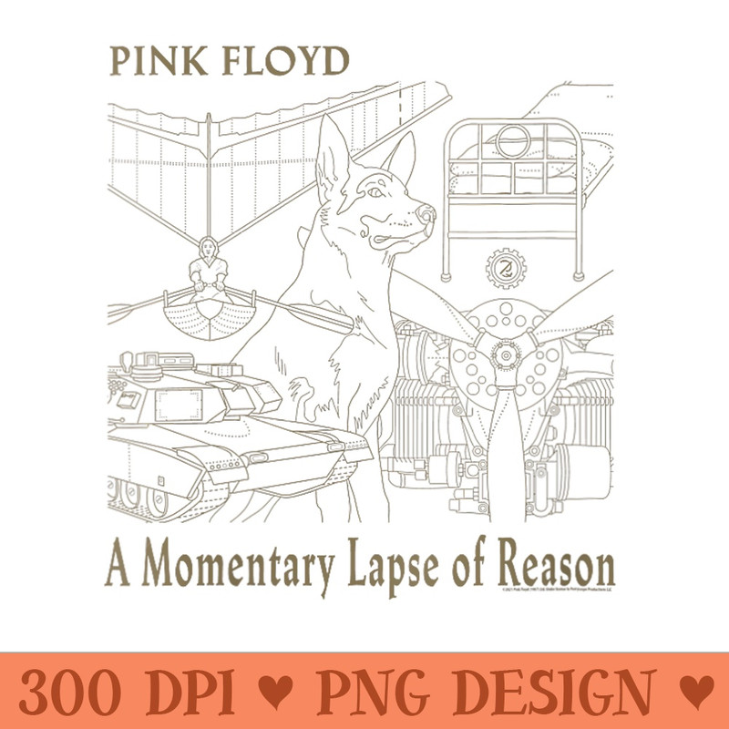 Pink Floyd A Momentary Lapse of Reason Schematic Collage - Design PNG template - High Resolution And Print Ready Designs