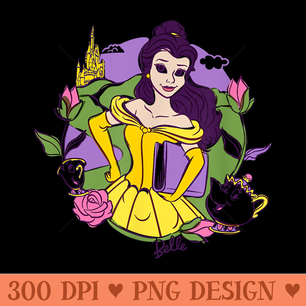 Amazon Essentials Princess Belle Layered Portrait - Trendy PNG Designs - Stunning Sublimation Graphics