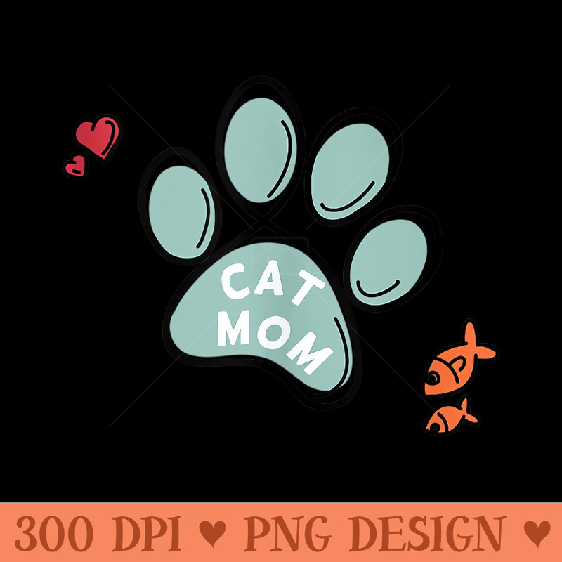 Cat Mom Doodle Paw - Vector PNG Clipart - Unique And Exclusive Designs