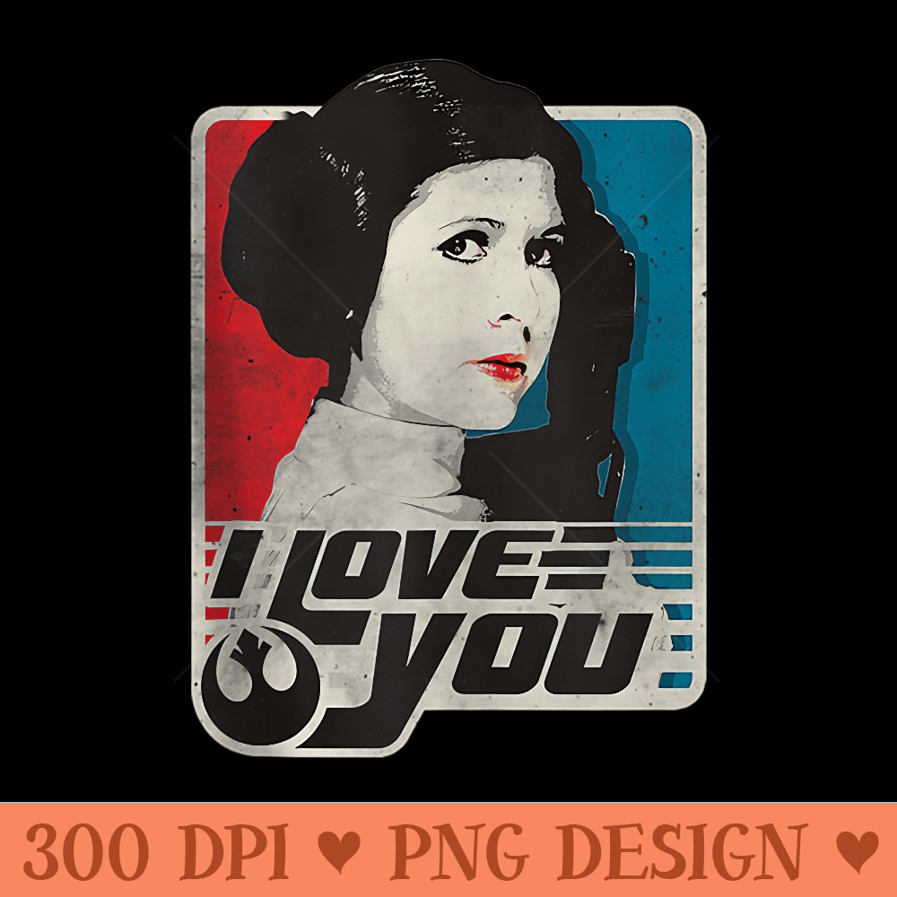 Star Wars Classic Princess Leia I Love You Rebels Symbol V2 - Modern PNG designs - Eco Friendly And Sustainable