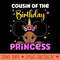 Cousin Of The Birthday Princess Melanin Afro Unicorn Cute - PNG Prints - Bring Your Designs to Life