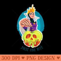 disney villains evil queen poison apple just one bite premium - ready to print png designs