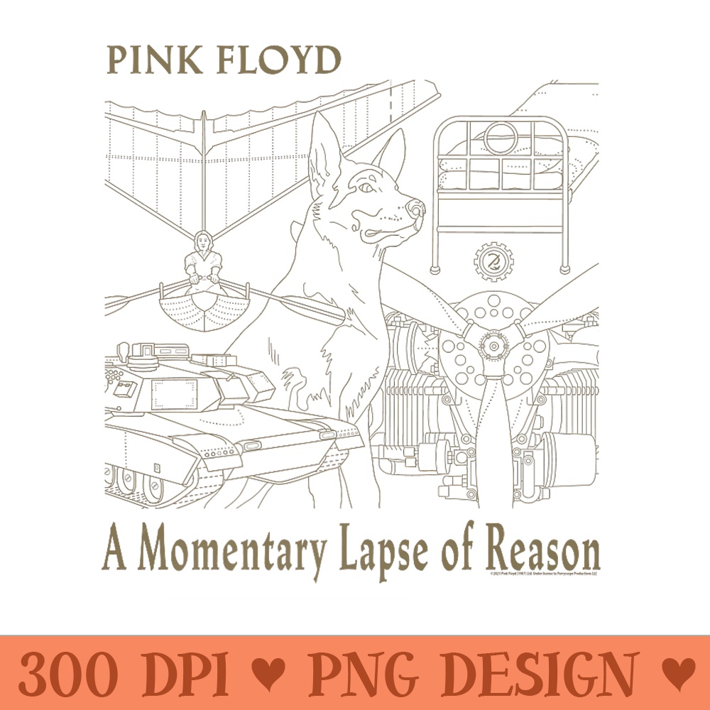 Pink Floyd A Momentary Lapse of Reason Schematic Collage Premium - PNG design assets - Premium Quality PNG Artwork