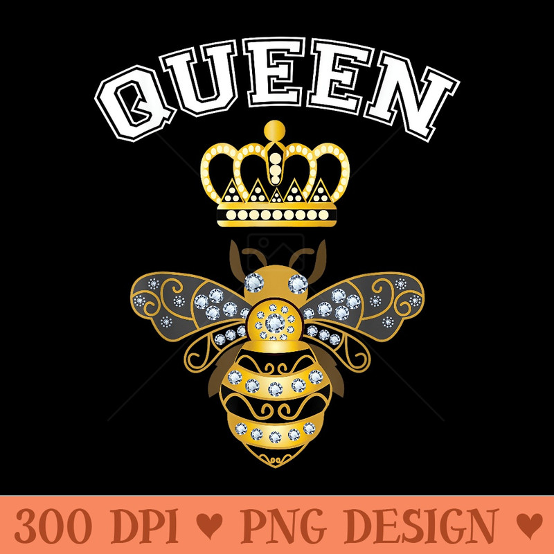 Queen Bee Crown Men Girls Honey Hive Beekeeping Bee - Ready To Print PNG Designs - High Resolution And Print Ready Designs