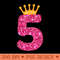 Happy Birthday , Girls 5th Party 5 Years Old Bday - PNG download for graphic design - Lifetime Access To Purchased Files