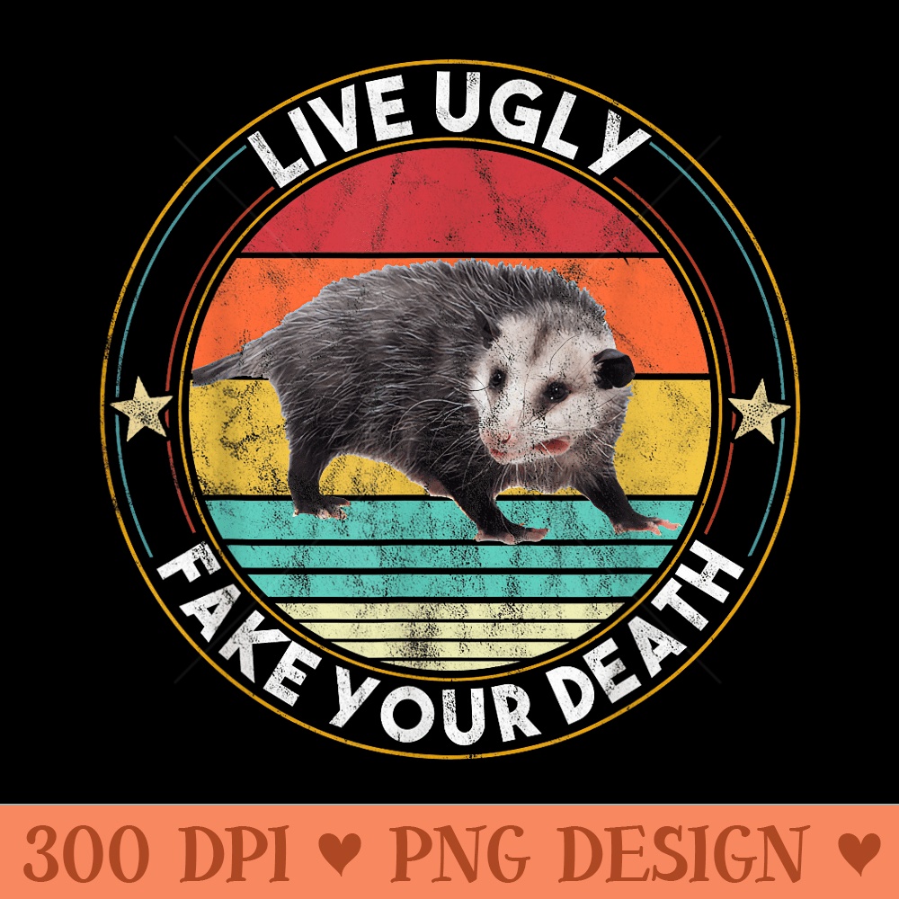 Vintage Live Ugly Fake your Death Funny Possum - PNG download - Quick And Seamless Download Process