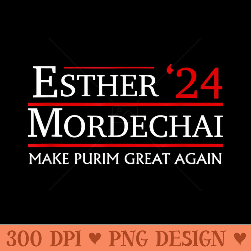 Purim Presidential Election Vote Queen Esther Mordechai - PNG download for graphic design - Bring Your Designs to Life