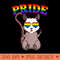LGBT Possum Gay Pride Rainbow LGBTQ Cute Opossum - Free PNG download - Easy To Print And User Friendly Designs