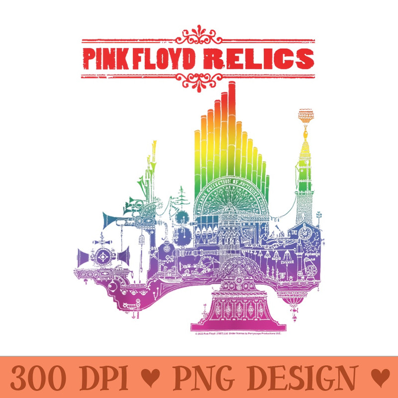 Pink Floyd Bright Relics Raglan Baseball - PNG Clipart for Graphic Design - Spice Up Your Sublimation Projects