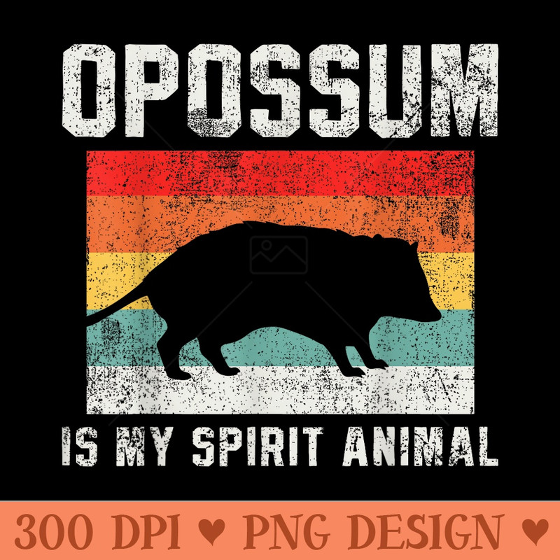 Opossum Possum Retro Vintage - Design PNG template - Lifetime Access To Purchased Files