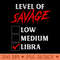 Level Of Savage Libra Funny Zodiac Queen King Girl Man - PNG download with transparent background - Quick And Seamless Download Process