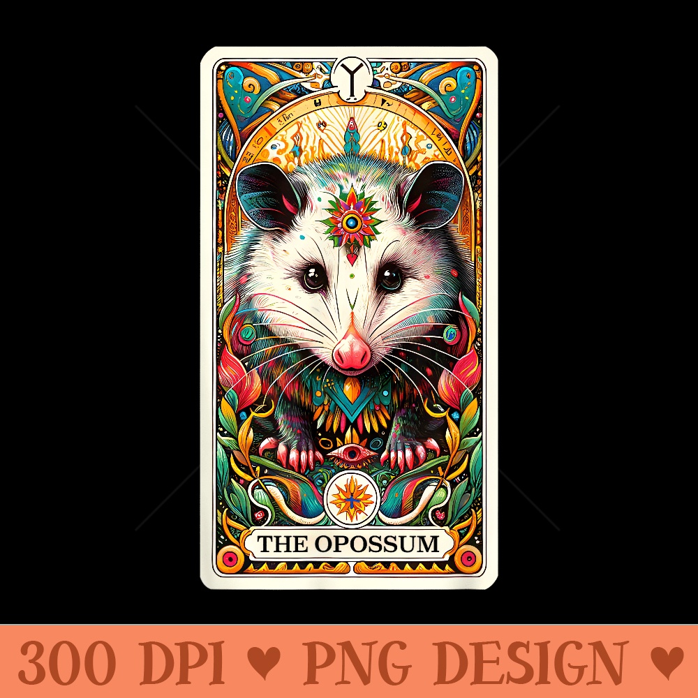The Opossum Tarot Card Possum Tarot Card - High Quality PNG Files - Enhance Your Apparel