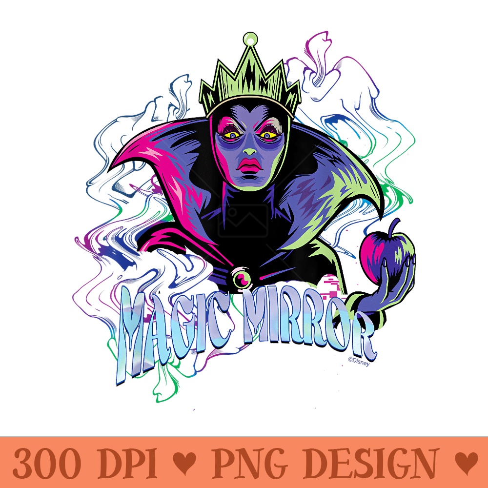 Disney Villains Evil Queen Magic Mirror Illustrated - Mug Sublimation PNG - Stunning Sublimation Graphics