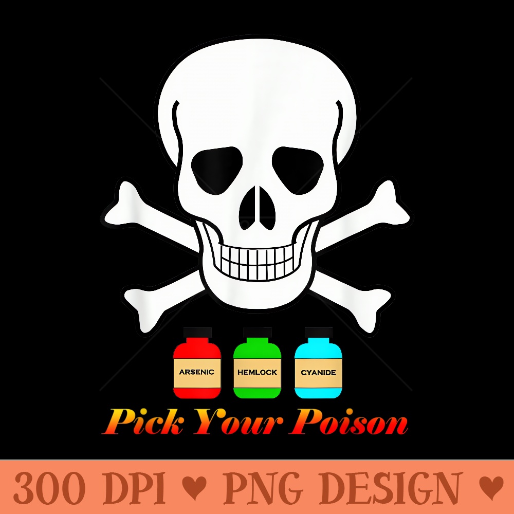 Halloween Skull and Crossbones Poison - Design PNG template - Transform Your Sublimation Creations