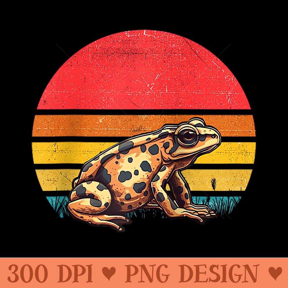 Poison Dart Frog Sunset Retro Vintage Design Mom Dad Raglan Baseball - Design PNG template - Trendsetting And Modern Collections