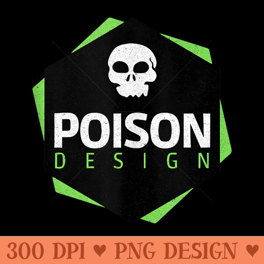 Poison Design Green Negative Grunge Logo - Ready To Print PNG Designs - High Resolution And Print Ready Designs
