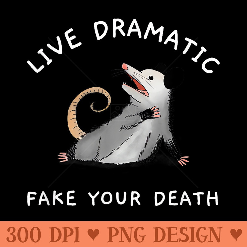 Possum Opossum s Funny Live Dramatic Fake Your Death - Free PNG download - High Resolution And Print Ready Designs