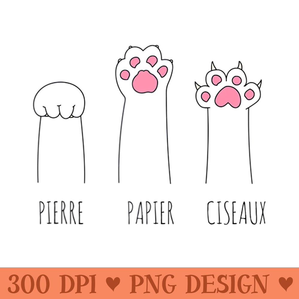 Rock Paper Scissors Cat Paws and Mittens in French Raglan Baseball - PNG Prints - Lifetime Access To Purchased Files