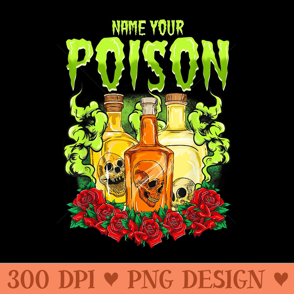 Mens Funny Halloween Witch Poison Skull - High Resolution PNG download - Lifetime Access To Purchased Files