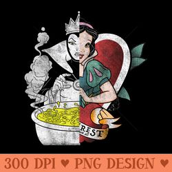 disney snow white split face poison apple graphic t - beautiful png download