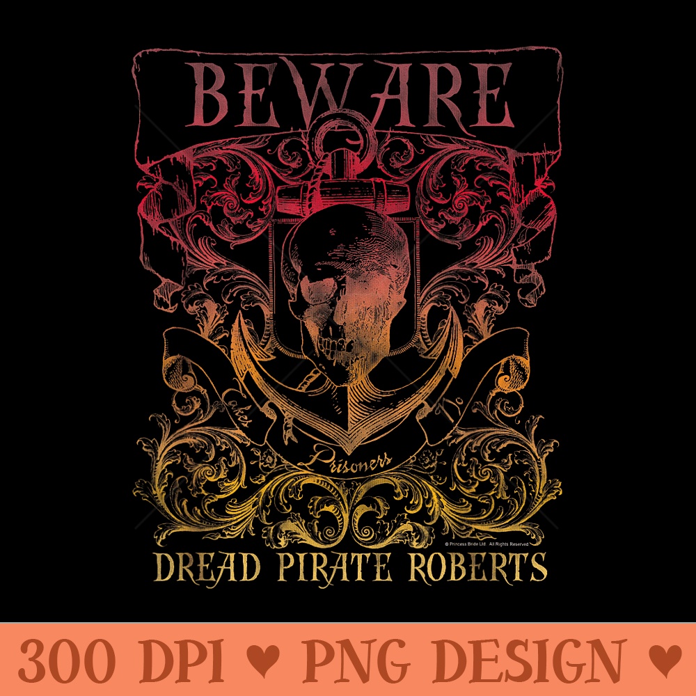 The Princess Bride Beware Dread Pirate Roberts Crest - Transparent PNG Clipart - Easy To Print And User Friendly Designs