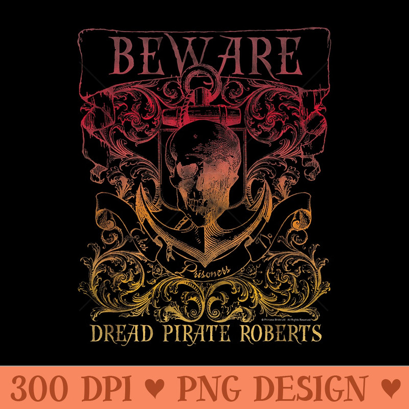 The Princess Bride Beware Dread Pirate Roberts Crest - Transparent PNG Clipart - Easy To Print And User Friendly Designs