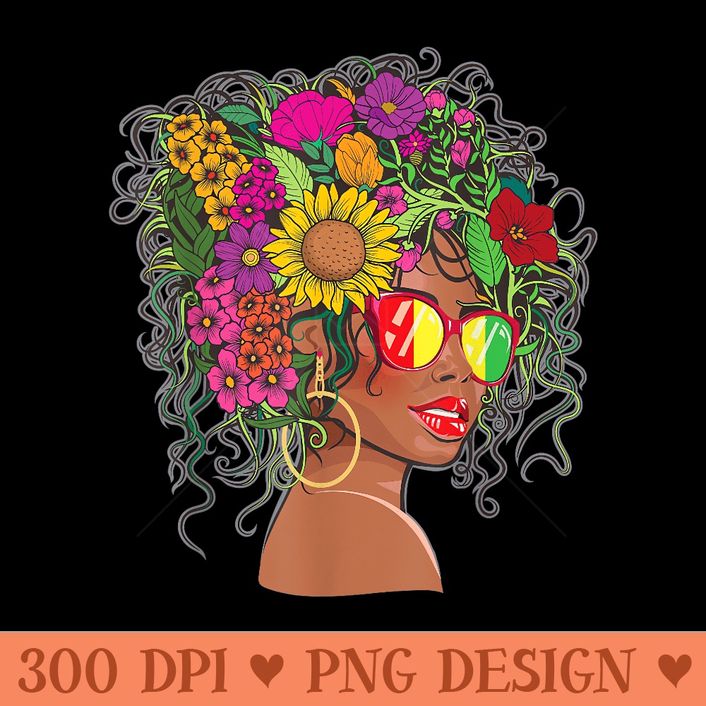Afro African American Black Melanin Queen Juneteenth - Transparent PNG Clipart - Bring Your Designs to Life