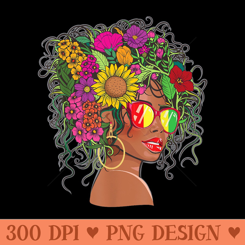 Afro African American Black Melanin Queen Juneteenth - Transparent PNG Clipart - Bring Your Designs to Life
