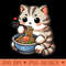 Kawaii Graphic Japanese Anime Manga Cat Ramen Aesthetic - High Resolution PNG image download - Lifetime Access To Purchased Files