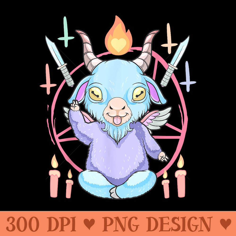 Baby Baphomet Kawaii Pastel Goth Emo Nu Goth Satanic Gothic - Digital PNG Downloads - Spice Up Your Sublimation Projects