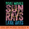 Boat Waves Sun Rays Lake Days Cute Retro 70s Summer Vacation - Trendy PNG Designs - Revolutionize Your Designs