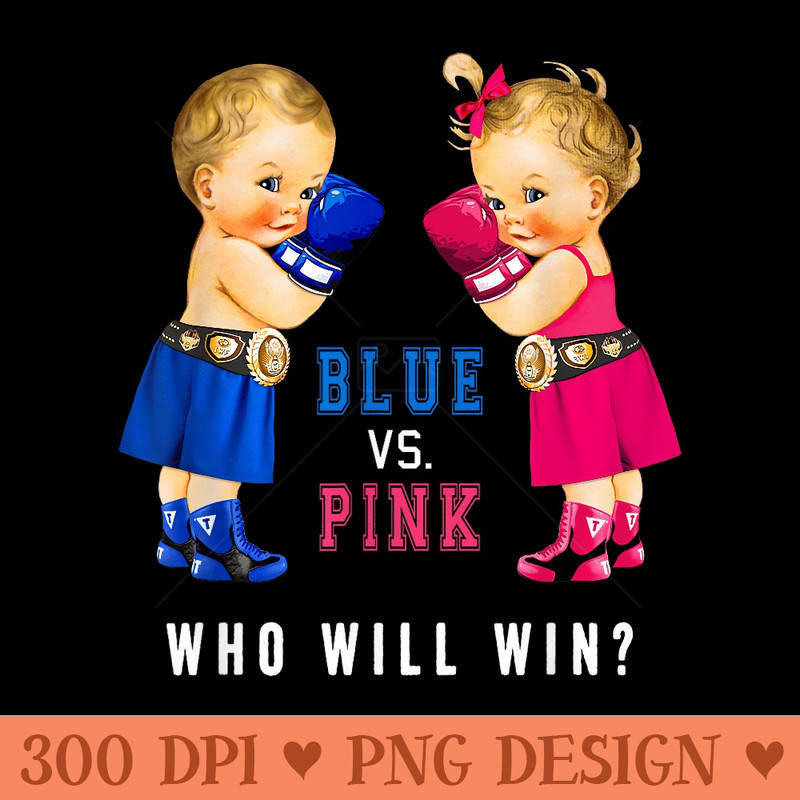 Blue vs Pink Boxing Babies Gender Reveal Party Ts - Mug Sublimation PNG - Bold & Eye Catching