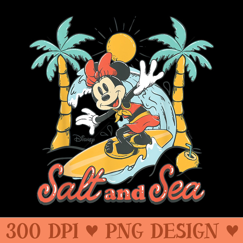 Minnie Mouse Salt And Sea Summer Surf Graphic - Trendy PNG Designs - Create with Confidence