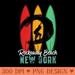 rockaway beach new york tshirt vintage surfing sports - transparent png download