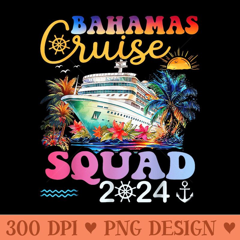 Family Cruise Bahamas 2024 Summer Matching Vacation - PNG download with transparent background - High Resolution And Print Ready Designs