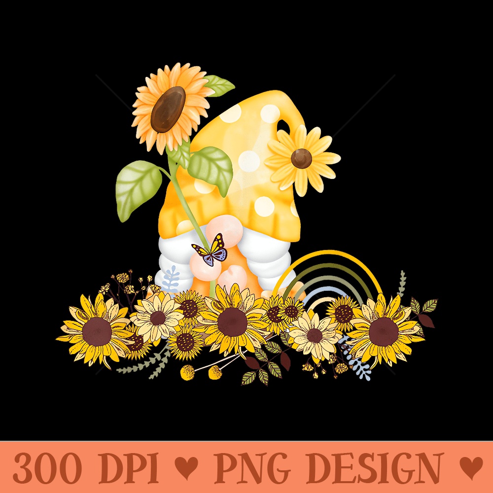 Sunflower Garden Gnome s Summer - PNG design downloads - Perfect for Creative Projects