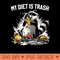 Raccoon Trash Panda My Diet is Trash Funny Racoon - PNG download with transparent background - Limited Edition And Exclusive Designs