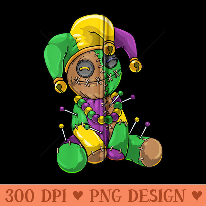 Mardi Gras Voodoo Doll Funny Pastel Goth Carnival - High Resolution PNG Designs - Easy To Print And User Friendly Designs