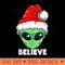 Christmas Alien Santa Funny UFO Santa Hat Xmas - PNG Clipart for Graphic Design - Versatile And Customizable Designs