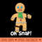 Oh Snap Gingerbread Man Christmas Cookie Baking Team - Unique PNG Artwork - Perfect for Creative Projects